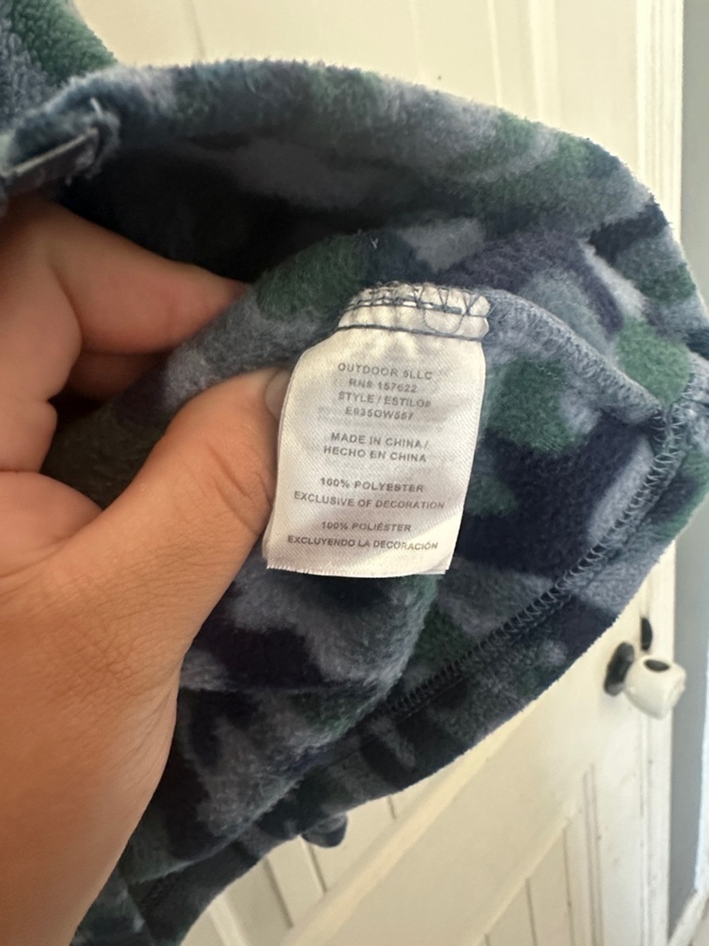 Eddie Bauer Kids Full-Zip Fleece Jacket Blue Green Camo Print S (7/8) - Picture 3 of 5